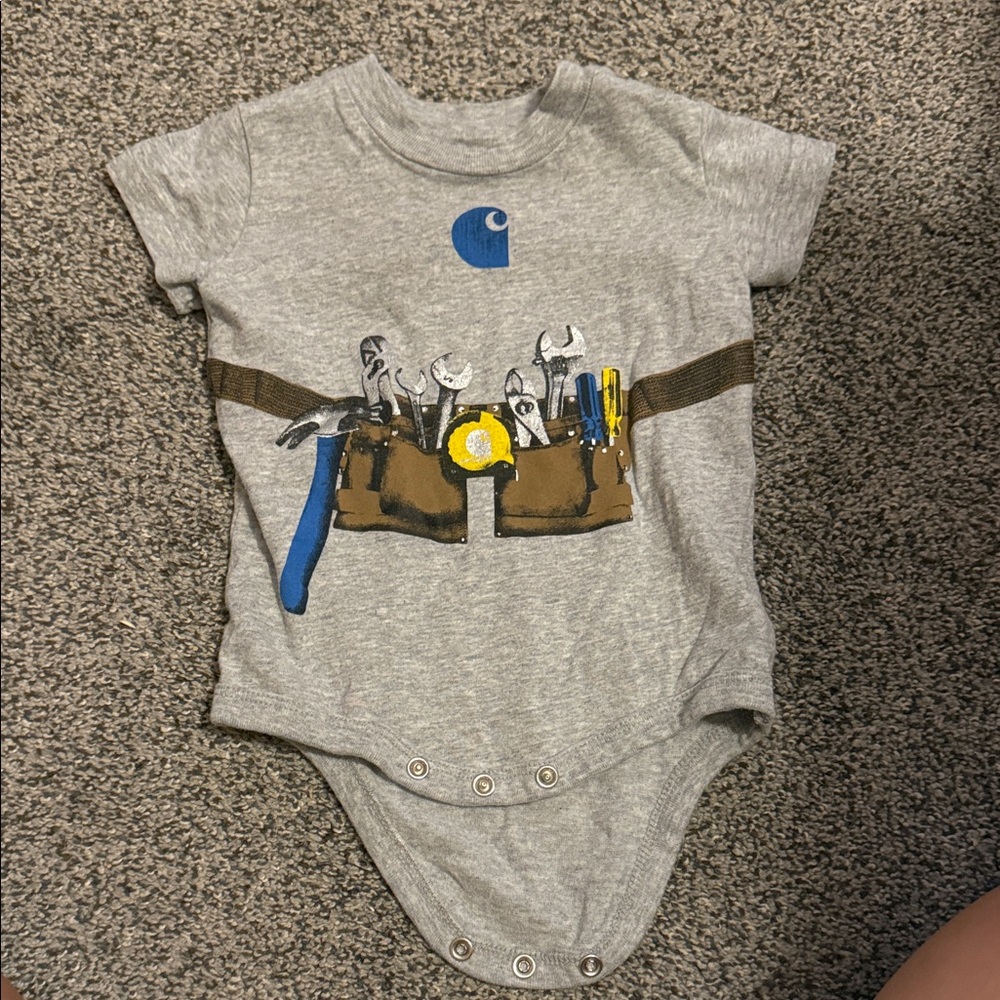Carhartt Gray Tool Graphic Kids Bodysuit